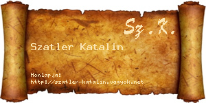 Szatler Katalin névjegykártya