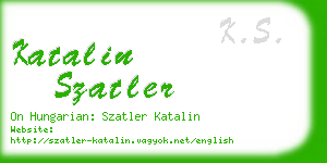katalin szatler business card